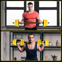 Haltère ajustable Garvee 15 kg (33 lbs) avec revêtement PE, double verrouillage pour l'entraînement à domicile, 15 kg (33 lbs), noir