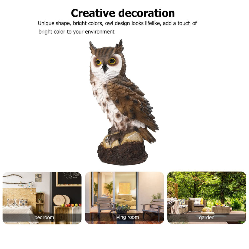 Hibou en résine Garvee pour patio et extérieur