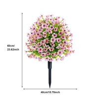 Ensemble de 2 fleurs artificielles Garvee avec piquets pour jardin et terrasse, rose, résistant aux UV, réaliste, facile d'entretien