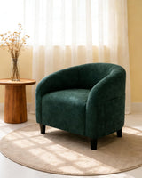 Garvee Fauteuil Accent Club en Velours Vert Rétro, Dossier en U Ergonomique, Accoudoirs Courbés, Siège Rembourré, Pour Salon et Chambre - Vert rétro