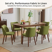 Chaises de salle à manger Garvee, lot de 2, en tissu, avec assise rembourrée et pieds en bois, idéales pour la cuisine, les restaurants et les cafés. Hauteur : 78 cm. Style moderne mi-siècle, gris.