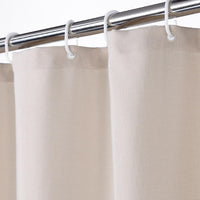 Rideau de douche Garvee, salle de bain, 100 % lin polyester, tissu épais imperméable, crochets rustiques, beige, 122 x 183 cm, luxe hôtelier