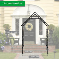 Arche de jardin en métal Garvee, treillis 2,40 m x 1,20 m, structure en fer robuste et résistante aux intempéries, style vintage, pour jardin, mariage et terrasse