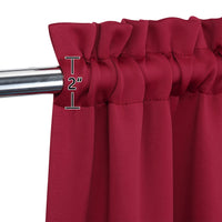 Rideaux occultants Garvee Christmas, 61 cm (24 pouces), courts, couleur bordeaux, pour petites fenêtres, salle de bain, cuisine, chambre