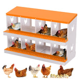 Garvee Boîte À Nid Pour Poules 8 Compartiments Acier Galvanisé Orange Pour Poulaillers Extérieurs 108 × 43 × 68 cm
