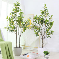 Osmanthus artificiel Garvee 1,4 m avec feuilles et fleurs réalistes, branches ajustables, matériau PU, sans entretien pour une utilisation intérieure et extérieure, vert