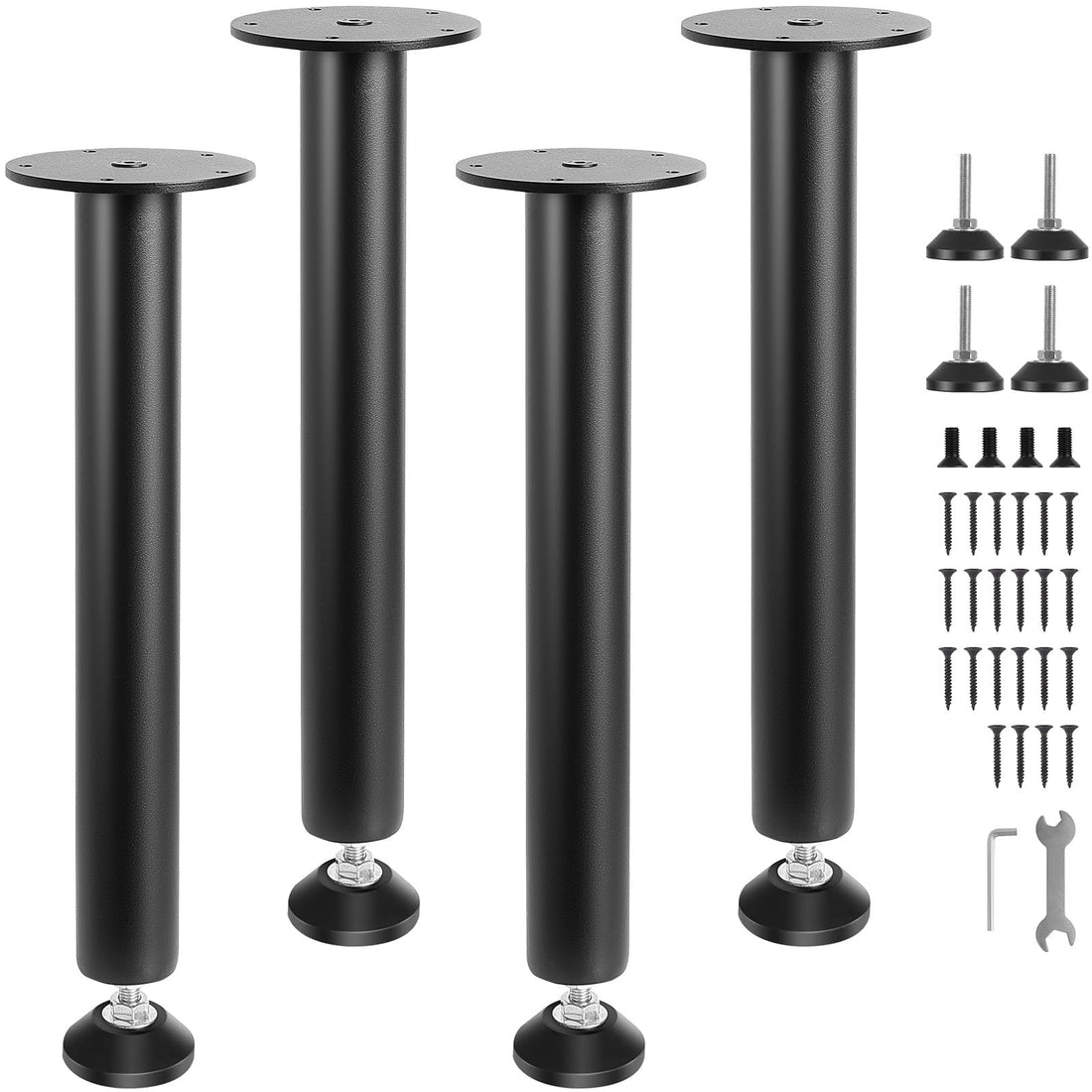 Ensemble de 4 pieds de bureau Garvee en acier renforcé 70-90 cm – Pieds de table robustes pour bureaux à monter soi-même, projets de rénovation domiciliaire, offrant une grande stabilité et un montage facile.