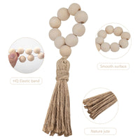 Garvee Serviettes de table rondes en bois avec pompons, jute naturelle pour mariages et fêtes, lot de 12