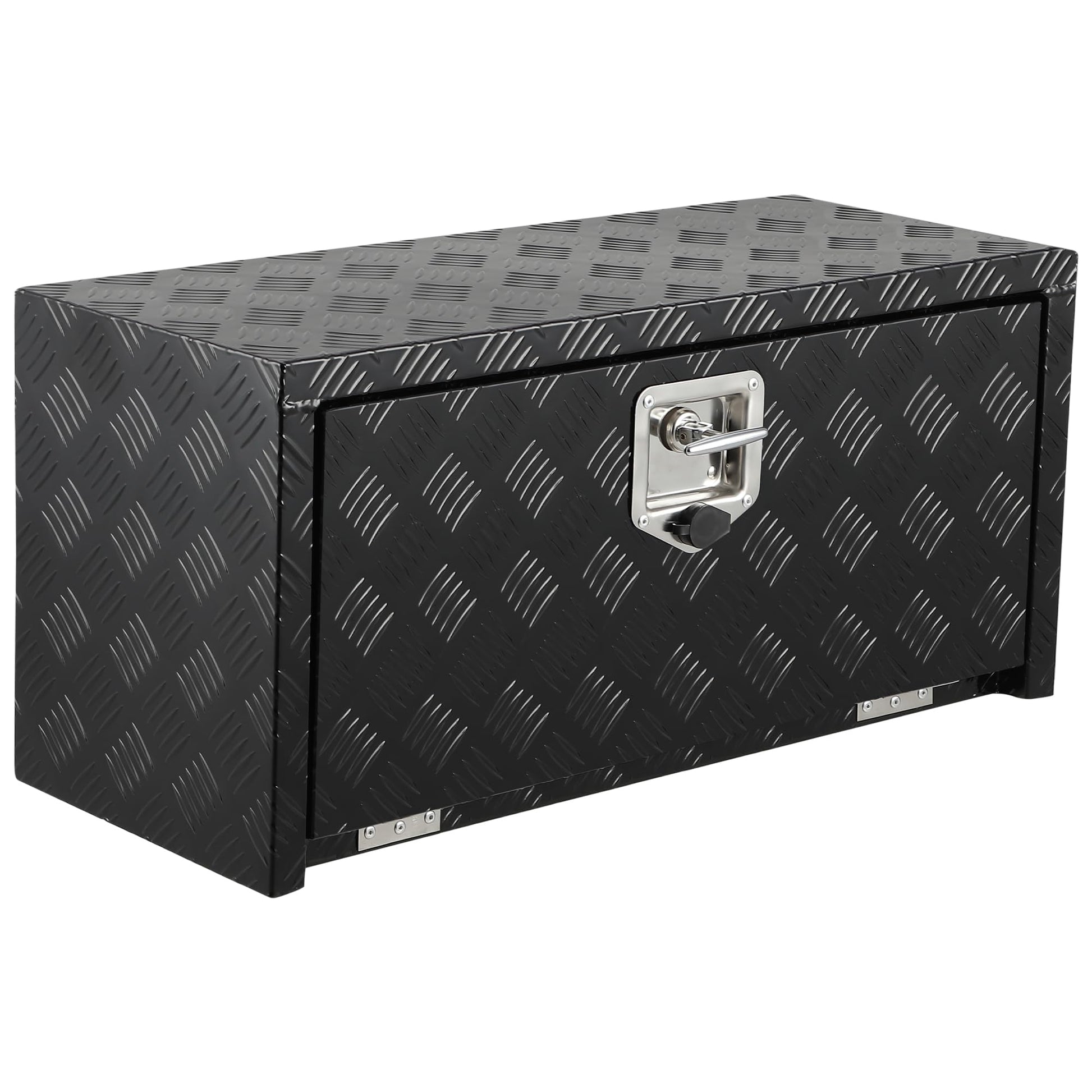 Garvee Coffre sous châssis en aluminium robuste 76 x 30 x 36 cm, rangement étanche noir pour pick-up, camping-car et remorque