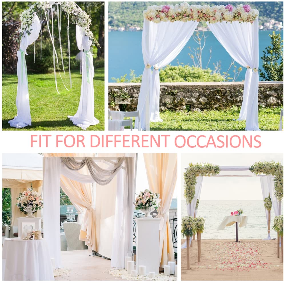 Tissu Garvee pour arche de mariage, drapé en mousseline extensible pour cérémonie et fête, 60 x 550 cm, élégant, brillant et doux.