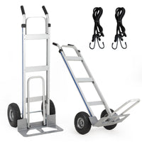 Chariot de manutention en aluminium Garvee, capacité de 272 kg (600 lb), avec base extensible pour la maison et l'entrepôt, pneus pneumatiques de 25 cm (10 po), léger et robuste