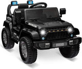 Garvee Voiture électrique enfant 12 V noire, 2 moteurs de 35 W, télécommande parentale, 3 vitesses, LED, musique et ceinture, 3 à 8 ans - Noir