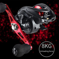 Moulinet de pêche Garvee Lure Low-Profile Baitcaster, ratio 6.3:1, métal, longue portée AC2000, violet, pour droitier.