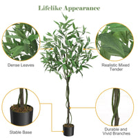 Eucalyptus Garvee de 1,5 m – Plante artificielle en soie, sans entretien, pour la maison et le bureau, aspect réaliste