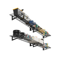 Étagère murale robuste Garvee, lot de 2, en métal et acier, avec crochets, pour garage, atelier ou abri de jardin, 1,8 m (6 pi), noir