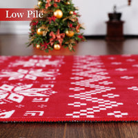 Tapis de salon Garvee Kerst, lavable, antidérapant, rouge, 120 x 170 cm, pour chambre, salle à manger, chambre d'enfant, décoration de Noël