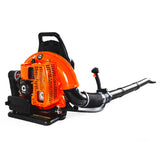 Garvee Souffleur de Feuilles à Dos 2 Temps 66 cm³, 4,0 CV, Débit d’Air 25 m³/min, Vitesse 515 km/h, Plastique, pour Jardiniers et Entreprises Paysagistes, Orange et Noir - Orange et Noir