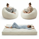 Garvee Fauteuil Poire Adulte 4 en 1 Mousse Mémoire Haute Résilience Beige pour Salon et Chambre - Beige