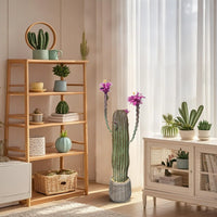 Cactus artificiel Garvee de 109 cm (43 pouces), réaliste et facile d'entretien, en polyéthylène, pot blanc, pour la maison et le bureau.