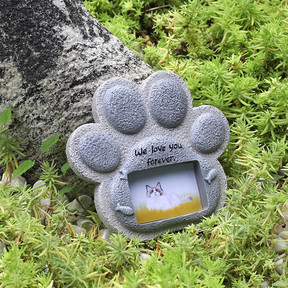 Garvee Pfotenabdruck Haustier Grabstein Katze Gedenkstein Garten Realistischer Harz   Engel Beileidsgeschenk