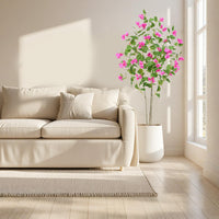 Bougainvillier artificiel Garvee de 1,5 m avec feuilles en soie et tronc en bois naturel, vert, idéal pour la décoration de bureau et de maison.