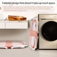 Baignoire bébé GARVEE, pliable et peu encombrante, avec thermomètre et tapis antidérapant pour nouveau-nés et jeunes enfants, rose