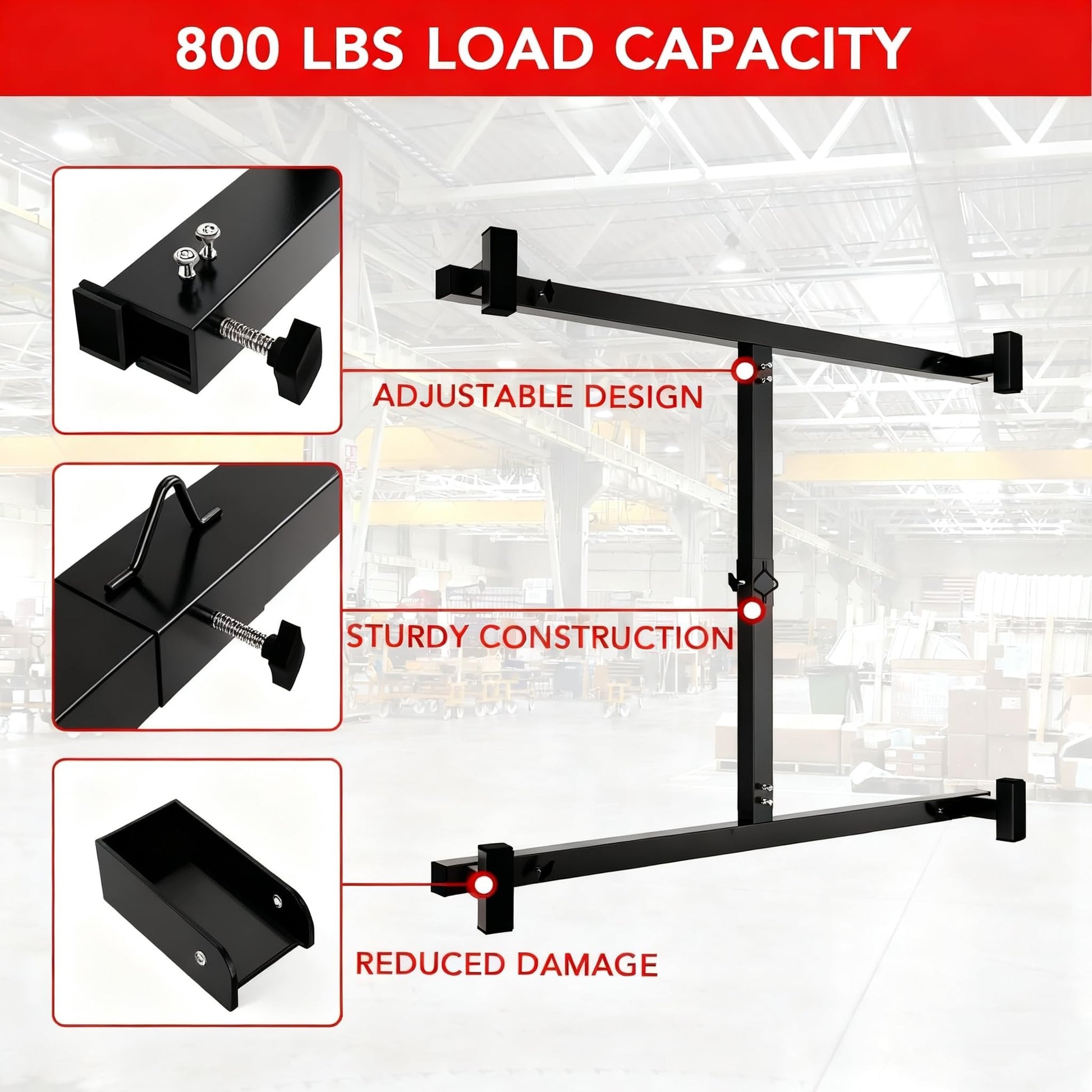 Lève-plateau Garvee universel, capacité de levage de 363 kg (800 lb), réglable de 109 à 200 cm (43 à 79 po), en acier robuste revêtu de poudre et résistant à la corrosion, pour camionnettes.