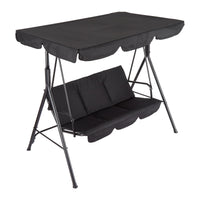 Balancelle d'extérieur Garvee, 3 places, avec auvent réglable anti-UV, coussins épais, structure en acier, résistante aux intempéries, pour jardin, terrasse, balcon
