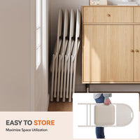 Ensemble de 4 chaises pliantes Garvee avec assise rembourrée en PU, pieds en métal, patins antidérapants, beige, empilables et ergonomiques, idéales pour le bureau et les événements.