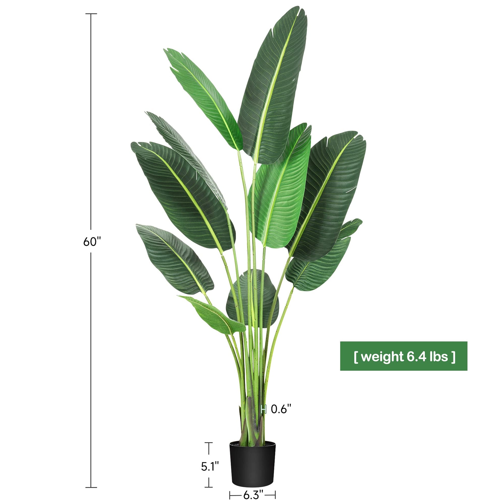 Garvee Oiseau de Paradis Artificiel 152 cm, 10 Troncs Ajustables, Plante Réaliste avec Pot Stable, Intérieur et Extérieur