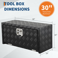 Coffre à outils Garvee 24" en aluminium, étanche, robuste et verrouillable, avec poche en filet, pour pick-up, camping-car et camion.