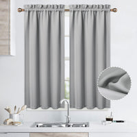 Rideaux courts occultants Garvee, 2 panneaux, polyester opaque, pour cuisine et chambre, 66 x 114 cm