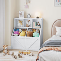 Étagère pour enfants Garvee avec rangement pour livres et jouets, multifonctionnelle et stable, en MDF et bois aggloméré, idéale pour la salle de jeux ou la chambre d'enfant, 90 cm (35,4 po), blanche.