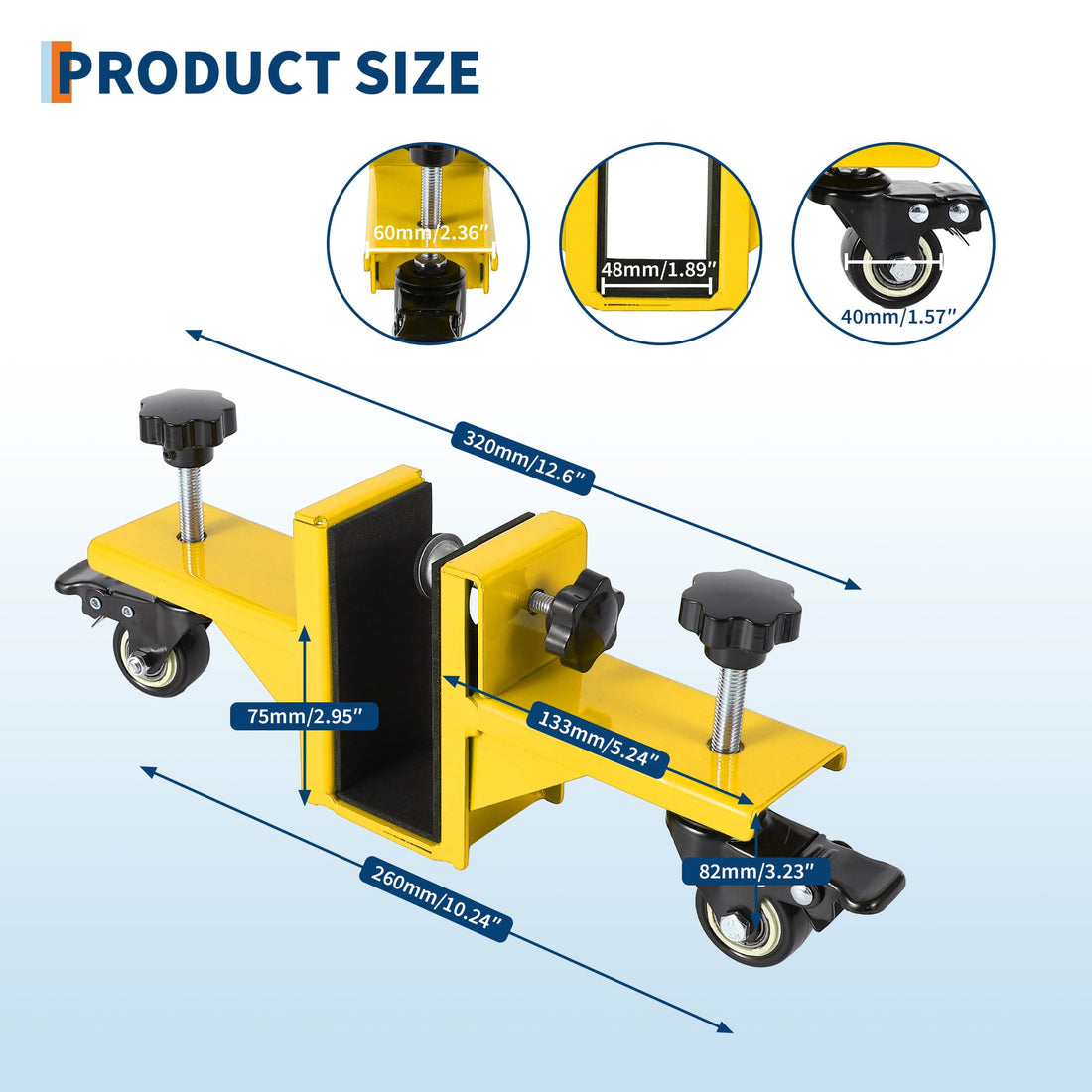 Kit d'installation de porte Garvee en 2 pièces pour portes de 0 à 4,8 cm d'épaisseur, capacité de charge de 363 kg, acier Q235, jaune, usage commercial et résidentiel