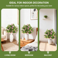 Garvee Lot de 2 arbres artificiels de 61 cm, plantes réalistes et durables pour maison, bureau, mariage et fête, vert