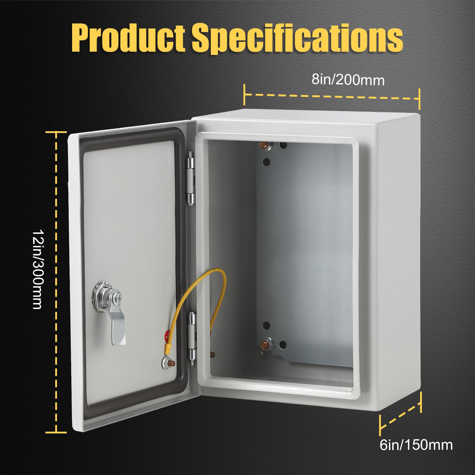 Boîtier en acier Garvee Nema 12 x 8 x 6 pouces, étanche à l'eau et à la poussière Nema 4X IP66, acier laminé à froid, pour une utilisation intérieure et extérieure, gris