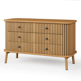 Garvee Commode 6 Tiroirs Bois Solide Grande Capacité Design Moderne Chambre