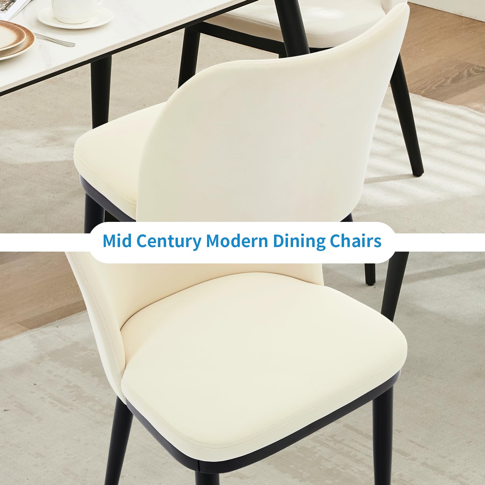 Ensemble de 2 chaises de salle à manger Garvee en velours avec dossier en forme de cœur, assise rembourrée et pieds en bois, pour la cuisine et le restaurant, confortables et stables.