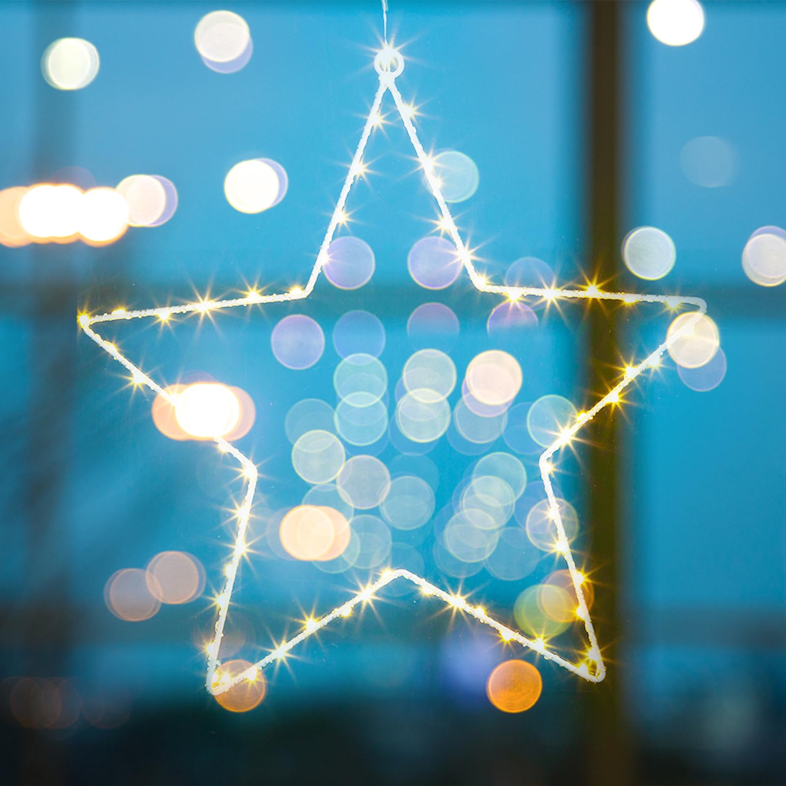 Guirlande lumineuse Garvee Star à LED blanc chaud, fonctionne sur piles, pour chambre et jardin, 31 x 33 cm, lumière douce