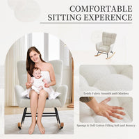 Fauteuil à bascule Garvee, fauteuil inclinable, fauteuil d'allaitement, fauteuil de salon, 90 x 65 x 90 cm, blanc