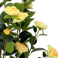 Camélia artificiel Garvee de 90 cm avec fleurs réalistes, pour l'intérieur et l'extérieur, facile d'entretien, durable et vert.