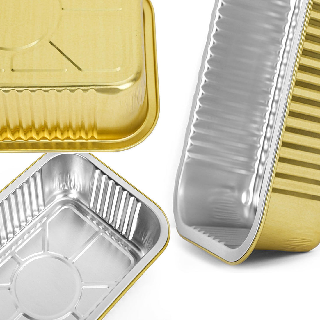 Barquettes jetables en aluminium Garvee (20 pièces) avec couvercles, 1000 ml, pour griller, cuire, pâtisser, argent, 22 x 15 x 4,5 cm