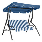 Garvee Balancelle de Jardin 3 Places avec Auvent Réglable et Coussins, pour Terrasse, Patio et Espace Extérieur - Bleu