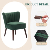 Fauteuil de salon moderne Garvee en velours avec pieds réglables et pieds ergonomiques en bois vert, idéal pour le salon et la salle à manger.