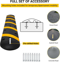 Ralentisseur de sol Garvee Cable Bridge 1,83 m x 5,6 cm avec 6 boulons, en caoutchouc, pour routes, parkings, écoles, entrepôts, hôtels, capacité de charge 30 000 kg, jaune.