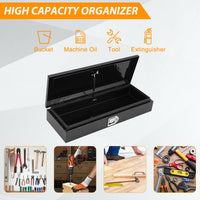 Garvee Coffre à outils pour camion 88 × 33 × 17 cm en aluminium strié motif diamant avec serrure de sécurité pour pick-up