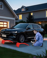 Ensemble de rampes de levage Garvee pour voiture, capacité de 3630 kg (8000 lb), 2 rampes en acier, hauteur de levage de 20 cm (8 po), antidérapantes, robustes, rouges, 91 x 33 x 23 cm (36 x 13 x 9 po), pour atelier et garage