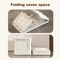 Garvee Boîtes de rangement empilables avec couvercles, roulettes, pliables, en plastique PP, robustes et mobiles, idéales pour la maison et le bureau.