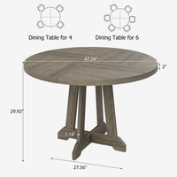 Garvee Table de salle à manger ronde 119,4cmen bois avec pieds réglables, marron