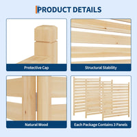 Clôture d'extérieur Garvee 33 x 40 pouces, en bois avec jardinière intégrée, idéale pour terrasse et jardin. Résistante aux intempéries, robuste et autoportante. Bois naturel.